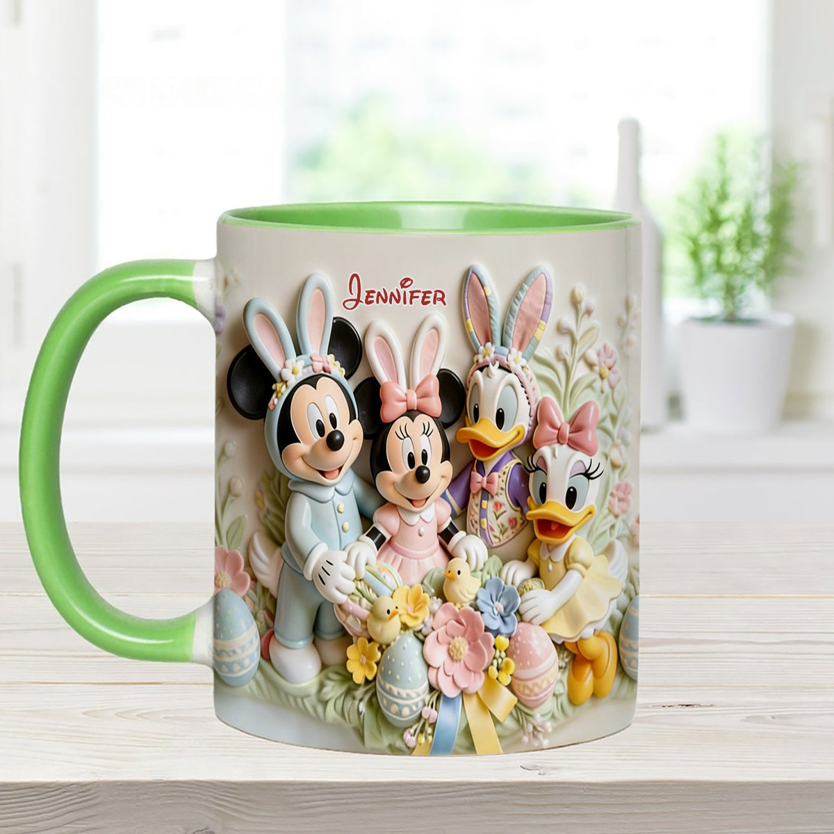 Easter's Day Magical Friends - Personalized Mouse Set Accent Mug with Acrylic Stirrers