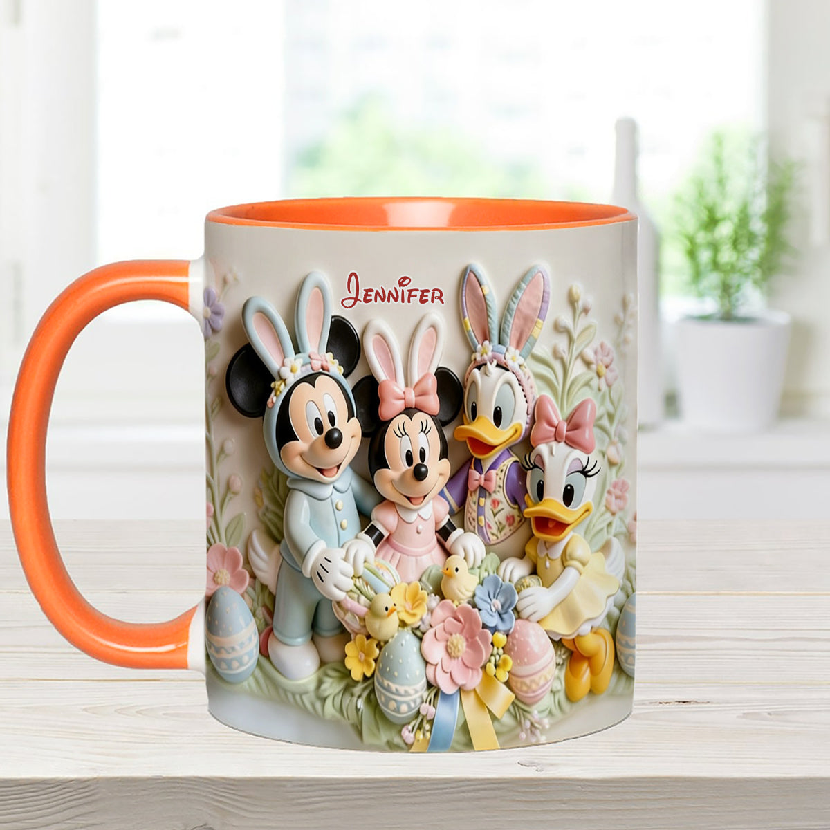 Easter's Day Magical Friends - Personalized Mouse Set Accent Mug with Acrylic Stirrers
