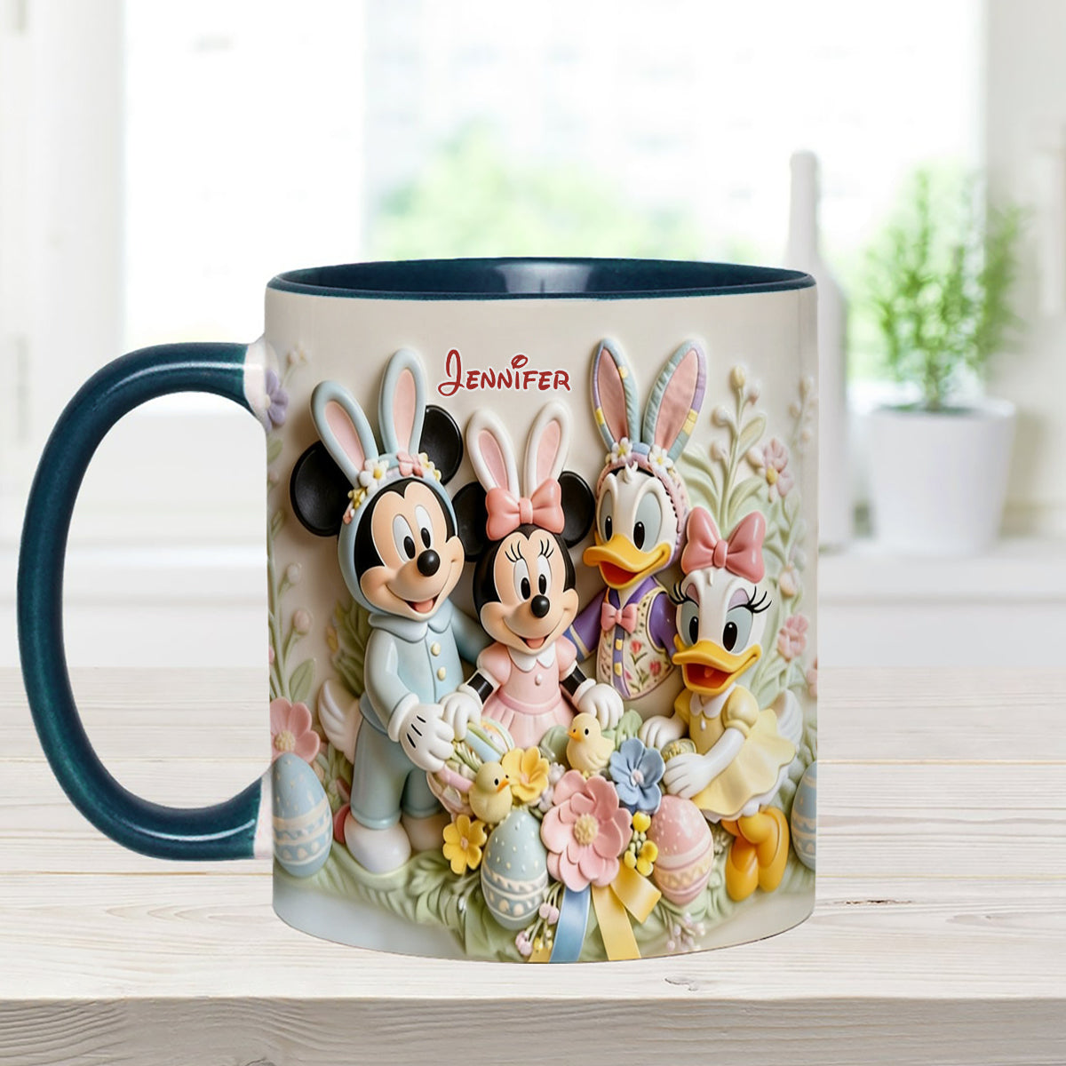 Easter's Day Magical Friends - Personalized Mouse Set Accent Mug with Acrylic Stirrers