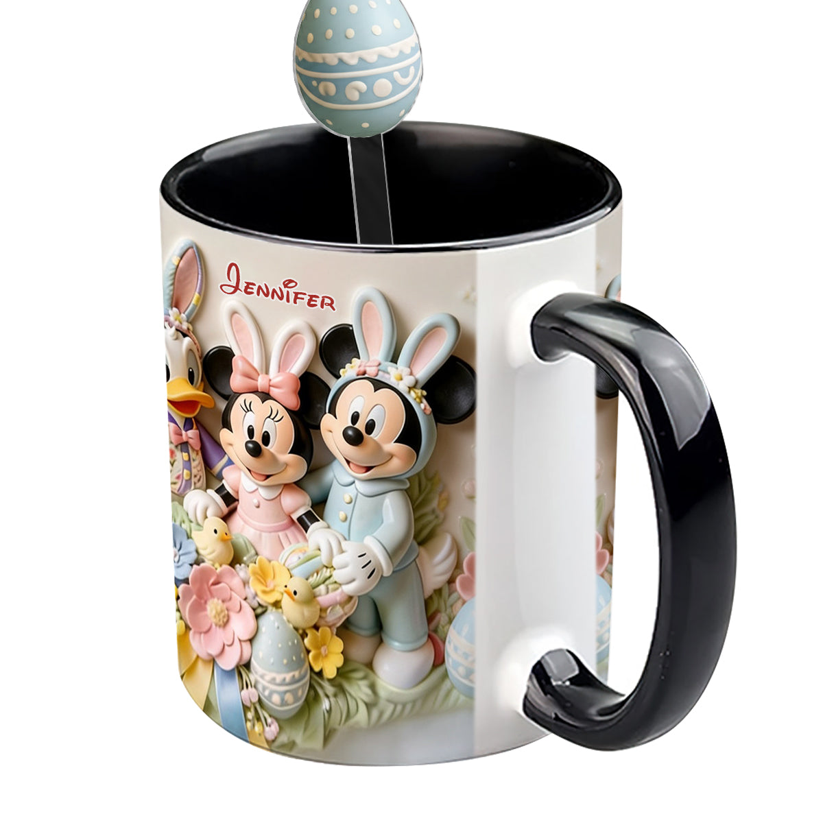 Easter's Day Magical Friends - Personalized Mouse Set Accent Mug with Acrylic Stirrers