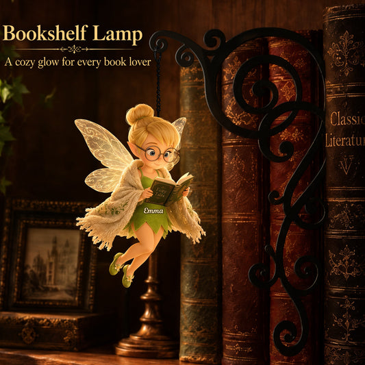 Fairy Reading Book - Personalized Flying Fairy Bookshelf Lamp