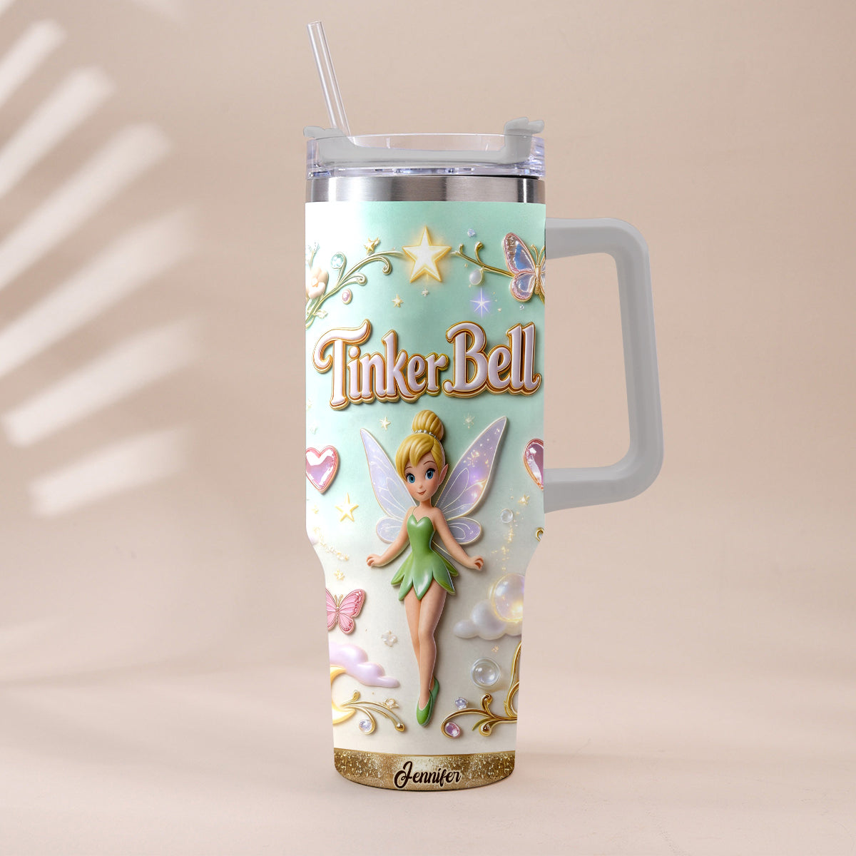 Pixie Dust - Personalized Flying Fairy Tumbler With Handle