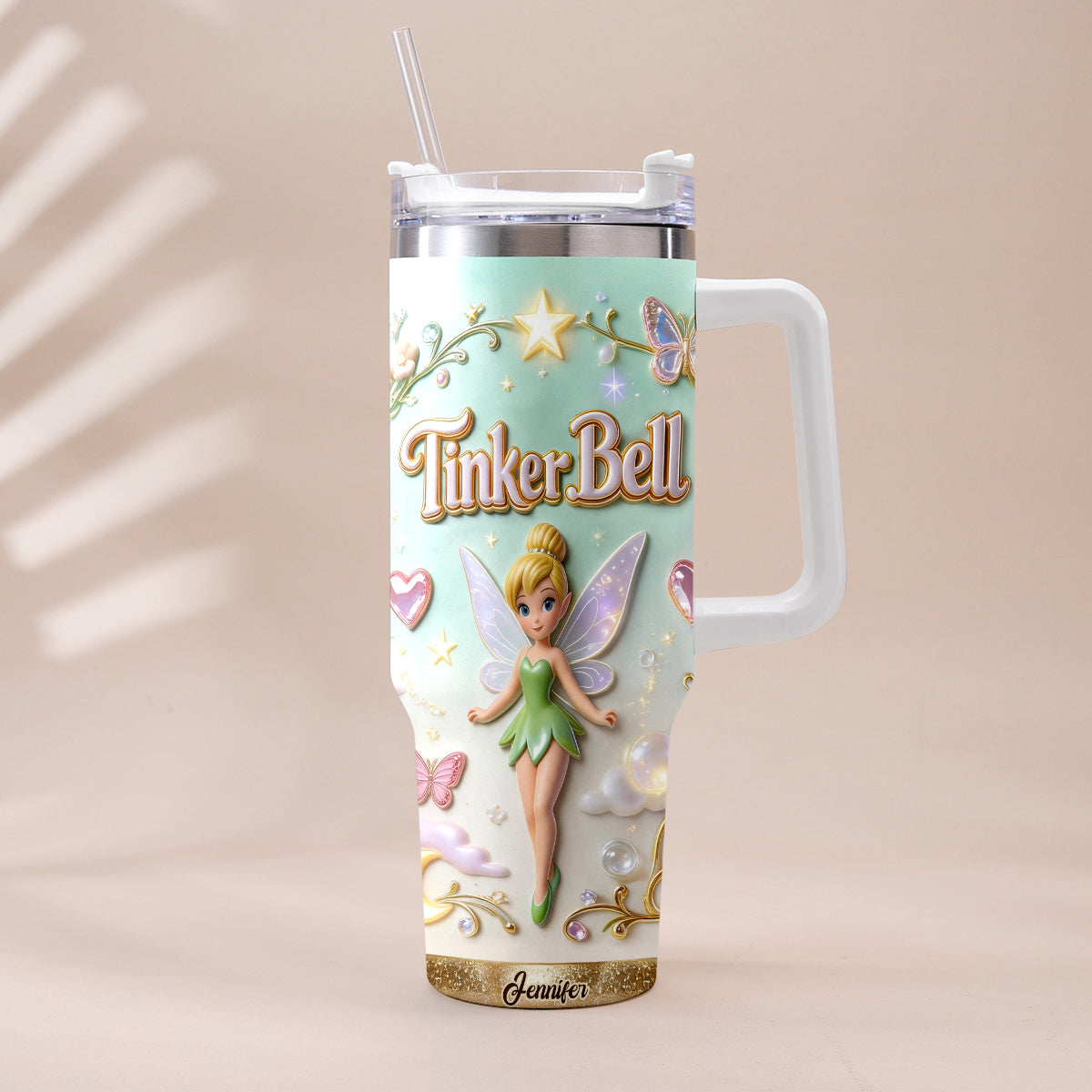 Pixie Dust - Personalized Flying Fairy Tumbler With Handle