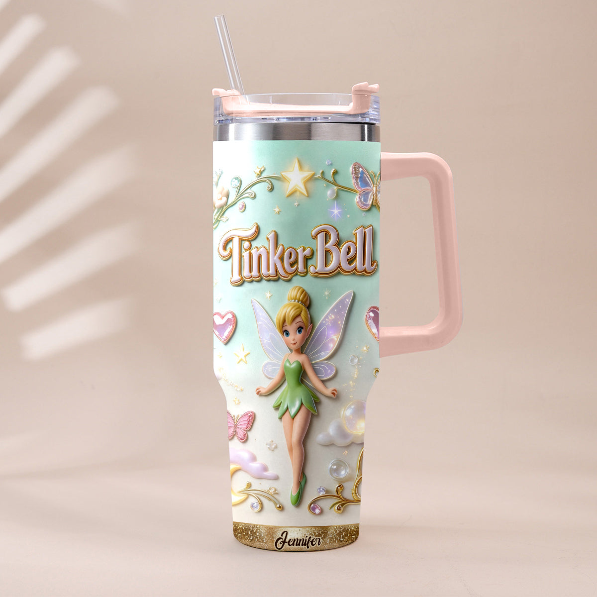 Pixie Dust - Personalized Flying Fairy Tumbler With Handle