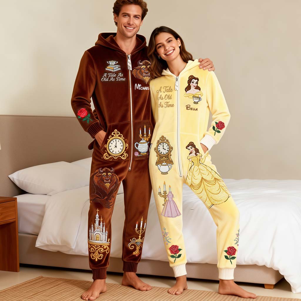 Tale As Old As Time - Personalized Beauty And The Beast Hooded Jumpsuit