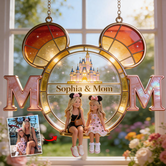 Love You, Mom - Personalized Dream Trip Window Hanging Suncatcher Ornament