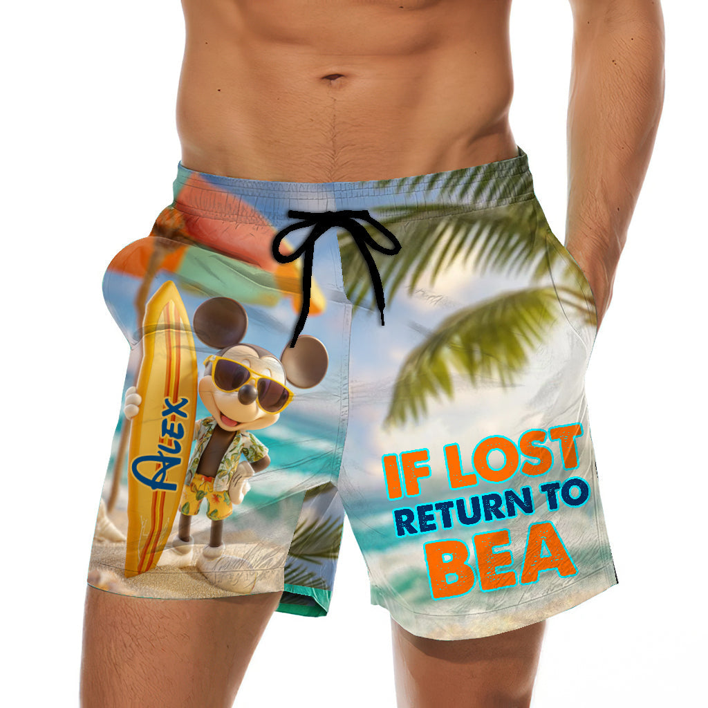 Funny Tropical Hawaiian Aloha Couple Beach - Personalized Mouse Men Shorts and Women Shorts