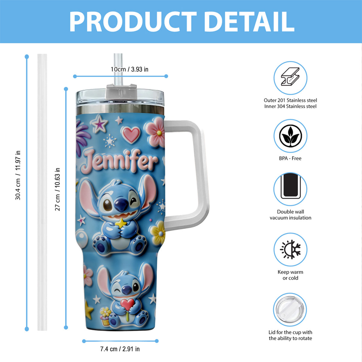 Ohana Means Family - Personalized Ohana Tumbler With Handle