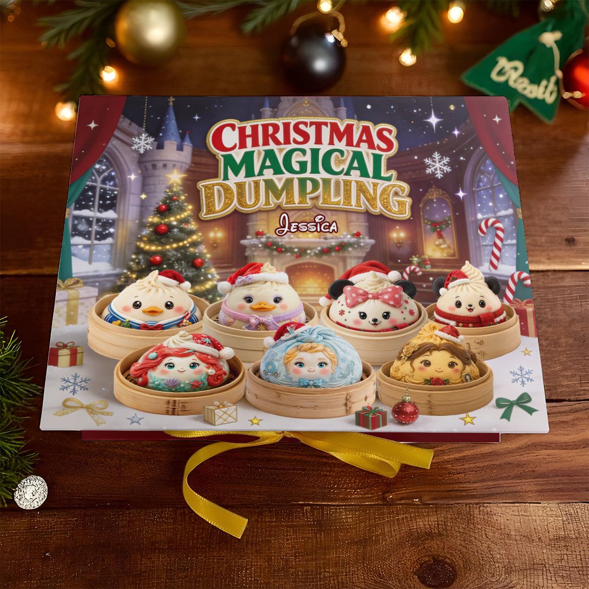 Magical Dumpling Christmas Gift Set - Personalized Mouse Folded Advent Calendar With Ornaments