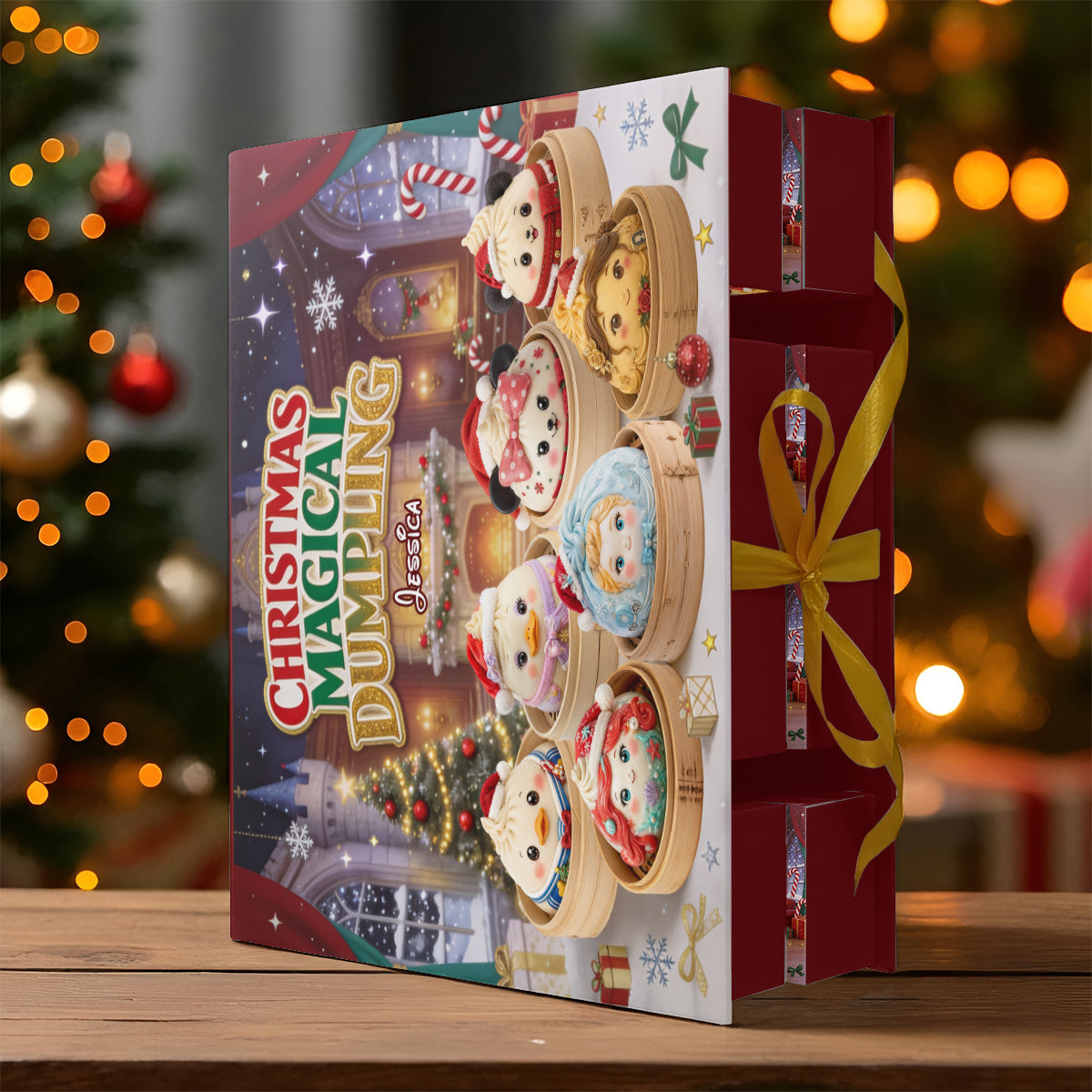 Magical Dumpling Christmas Gift Set - Personalized Mouse Folded Advent Calendar With Ornaments
