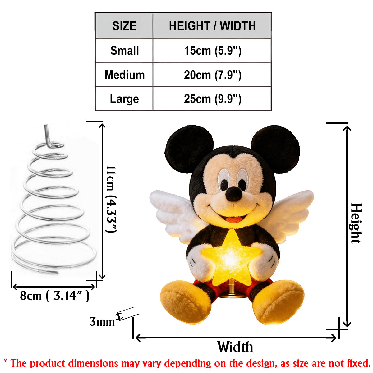 Merry Christmas - Personalized Mouse LED Light Tree Topper