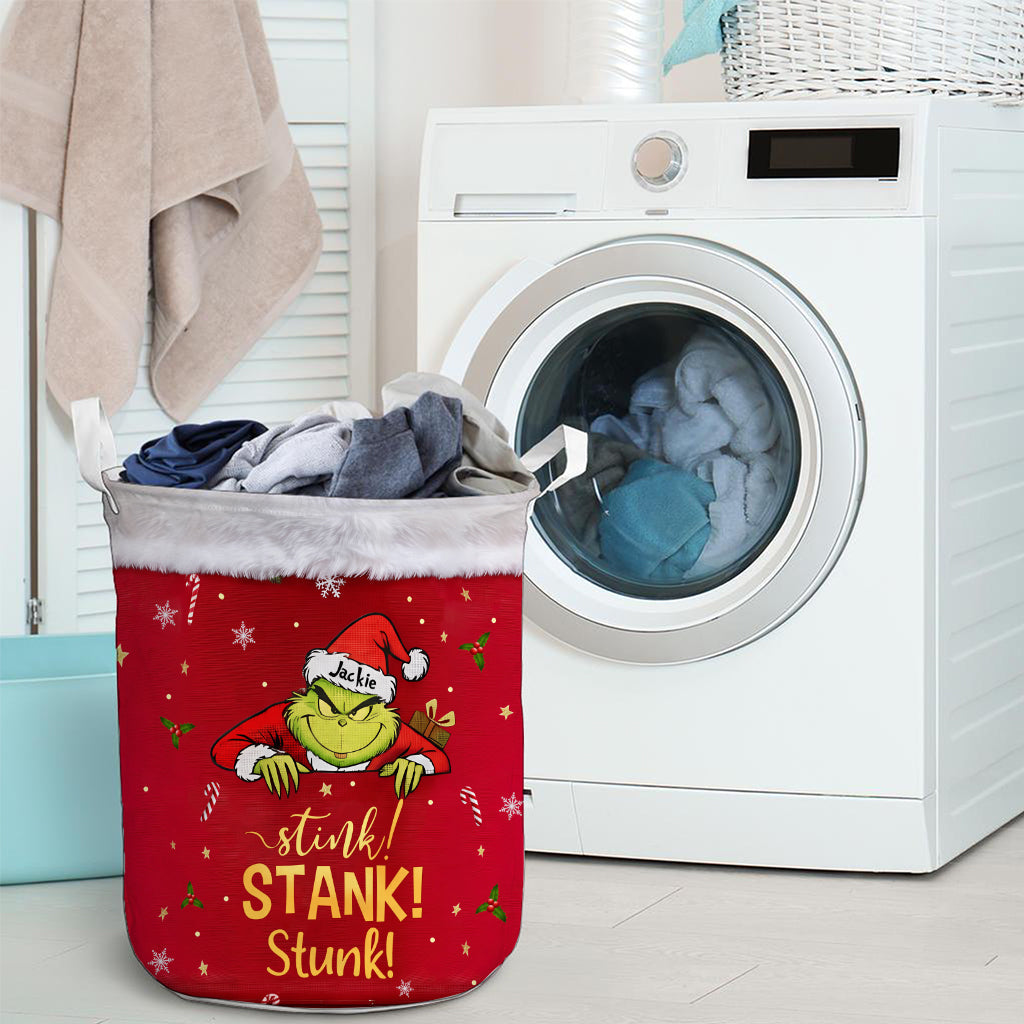 Grinchmas Stool & Keep Basket - Personalized Stole Christmas Storage Basket