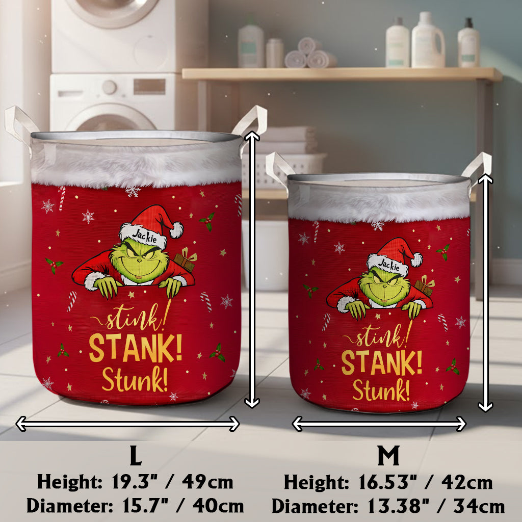 Grinchmas Stool & Keep Basket - Personalized Stole Christmas Storage Basket