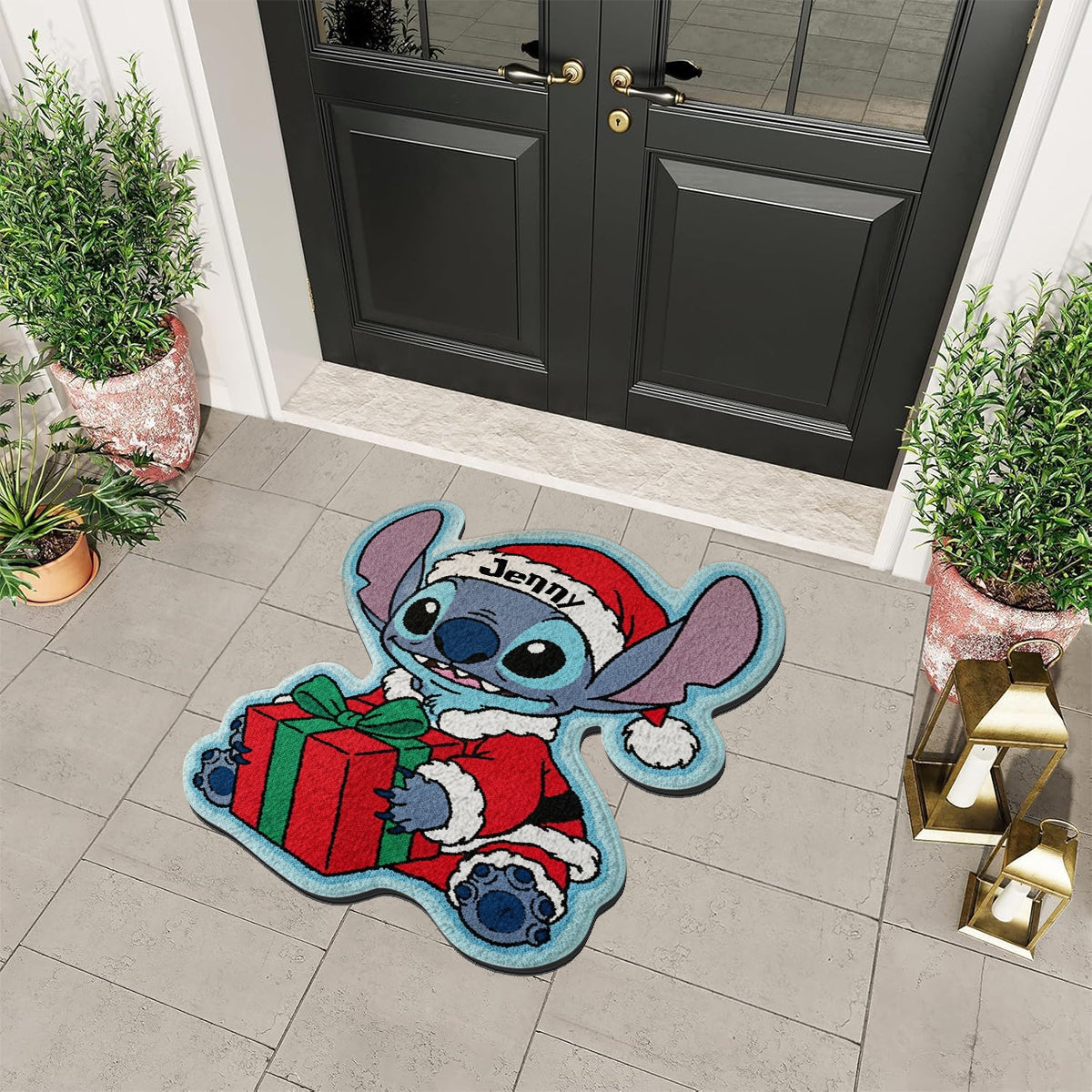 Merry Stitchmas - Personalized Ohana Non-Slip Tufted Rug