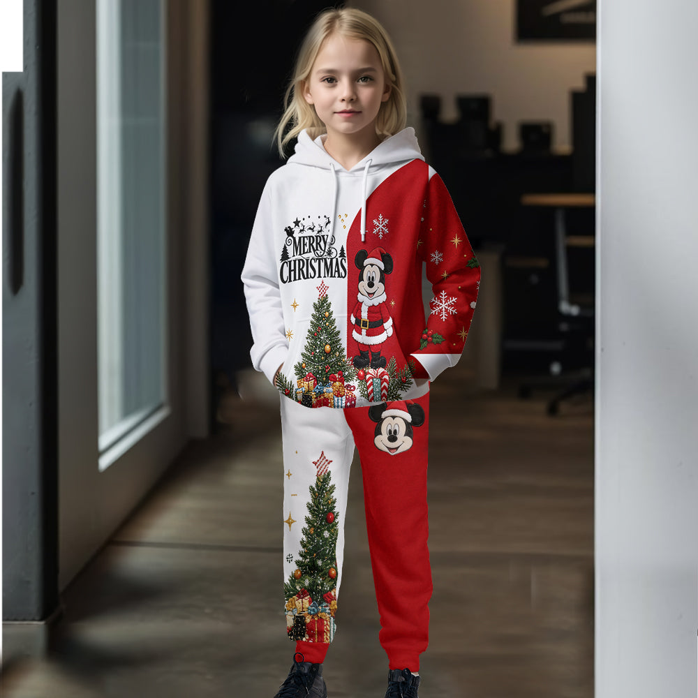 Merry Christmas - Personalized Mouse Kid Hoodie & Kid Jogger Sweatpants