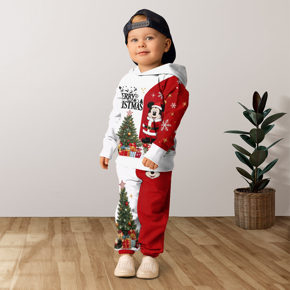 Merry Christmas - Personalized Mouse Kid Hoodie & Kid Jogger Sweatpants