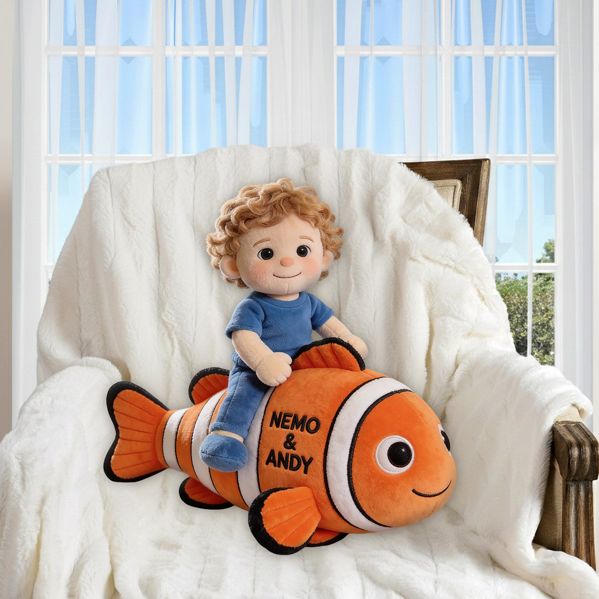 My Ocean Buddy - Personalized Fish Finding Premium Faux Fur Pillow
