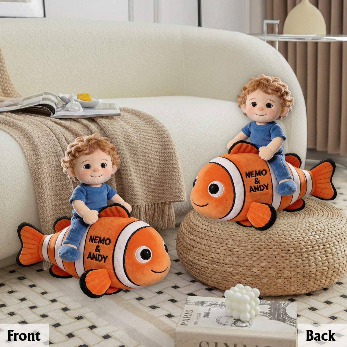My Ocean Buddy - Personalized Fish Finding Premium Faux Fur Pillow