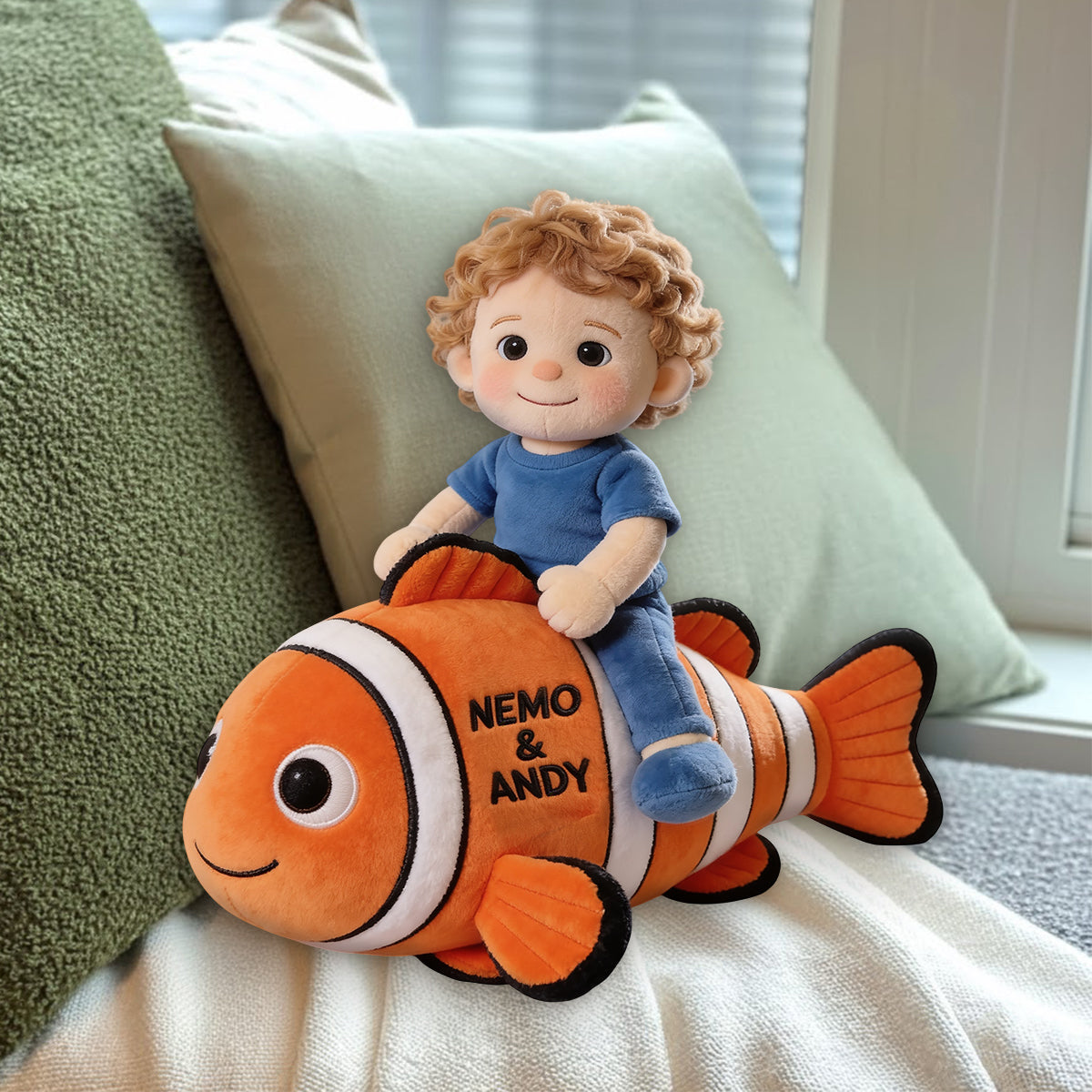 My Ocean Buddy - Personalized Fish Finding Premium Faux Fur Pillow