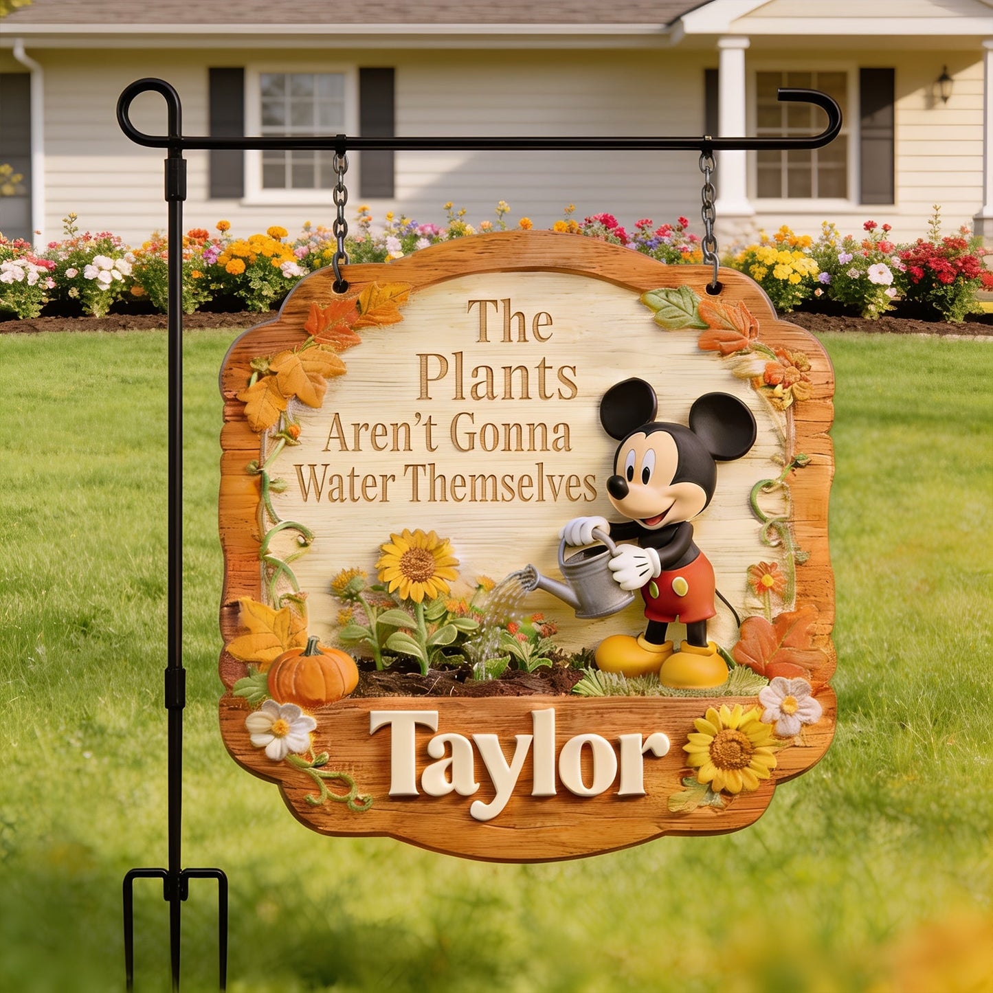 Magical Garden - Personalized Mouse Wood Sign With Stake