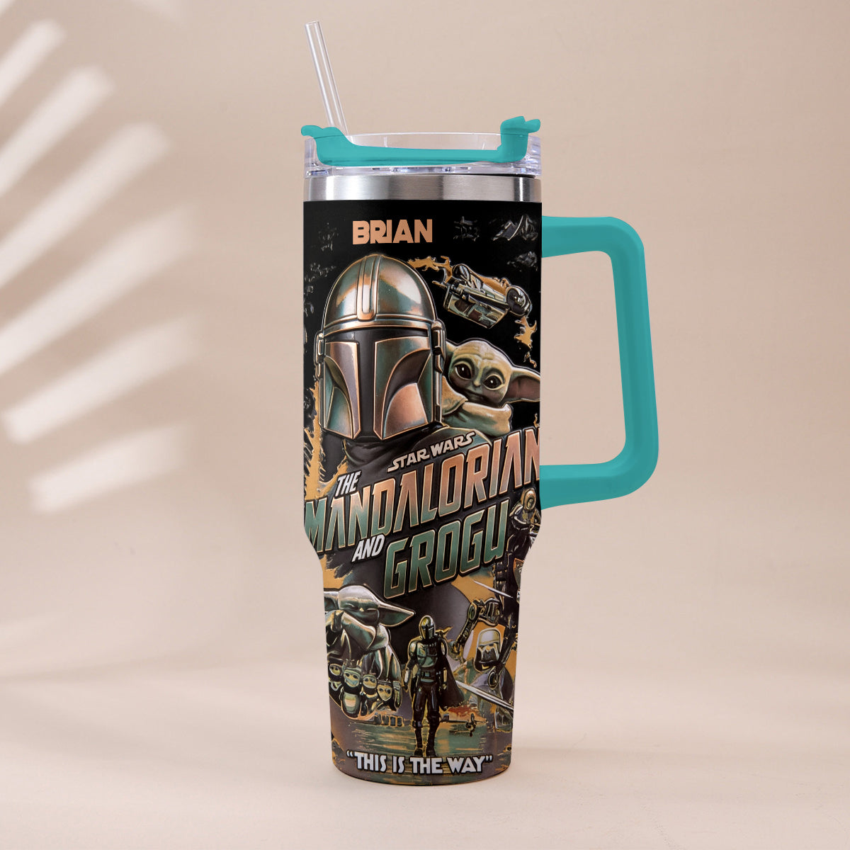 This Is The Way - Personalized The Force Tumbler With Plush Charm