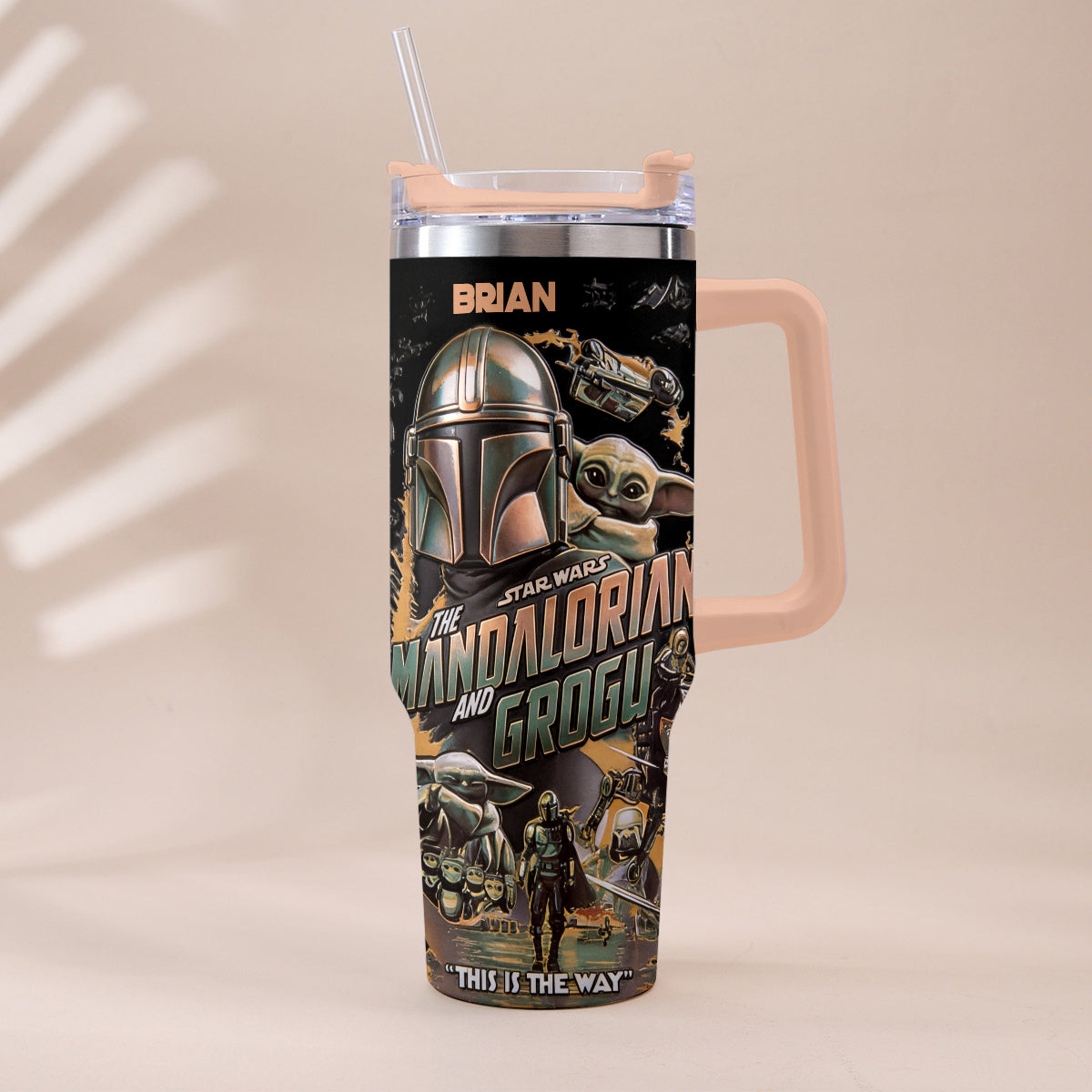 This Is The Way - Personalized The Force Tumbler With Plush Charm