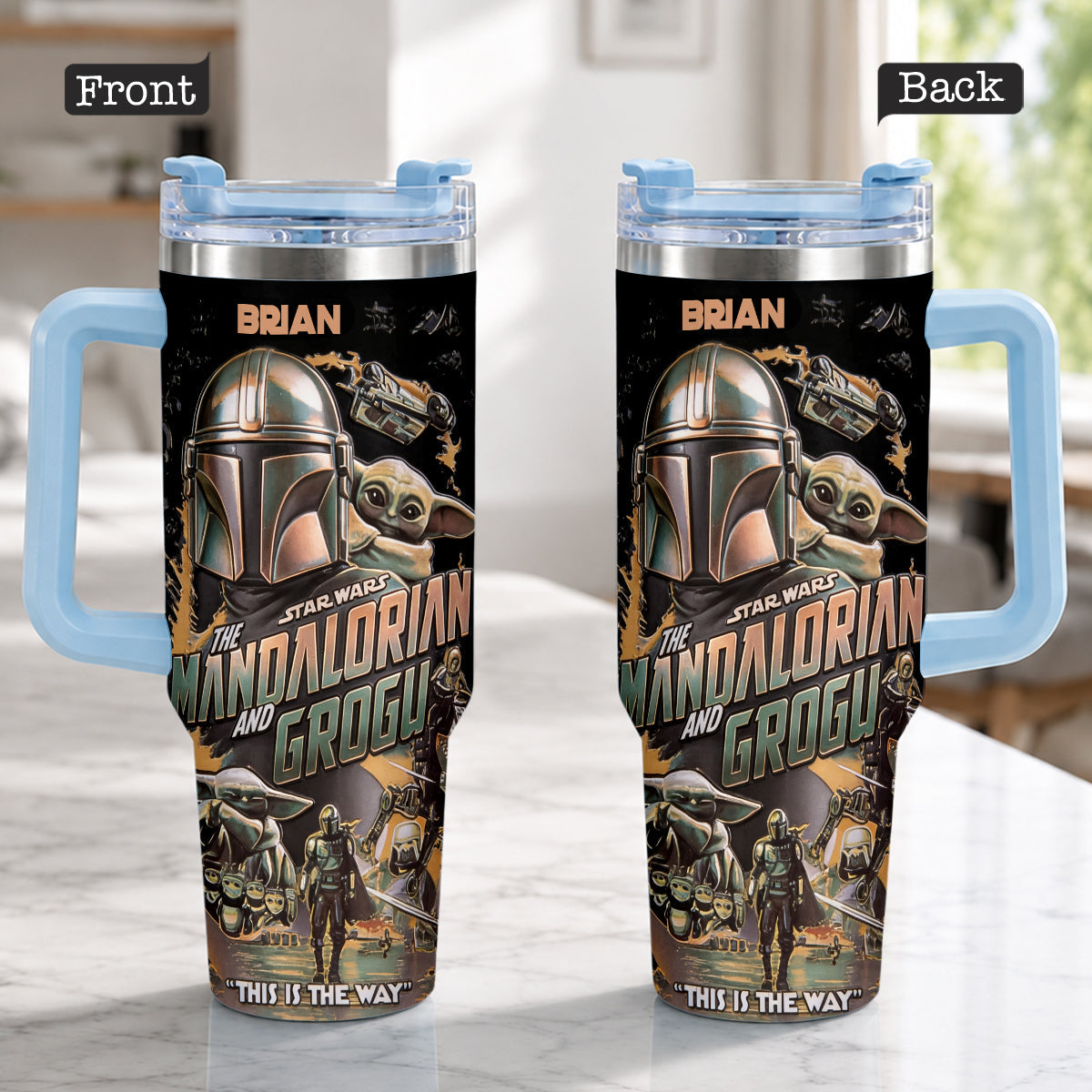 This Is The Way - Personalized The Force Tumbler With Plush Charm