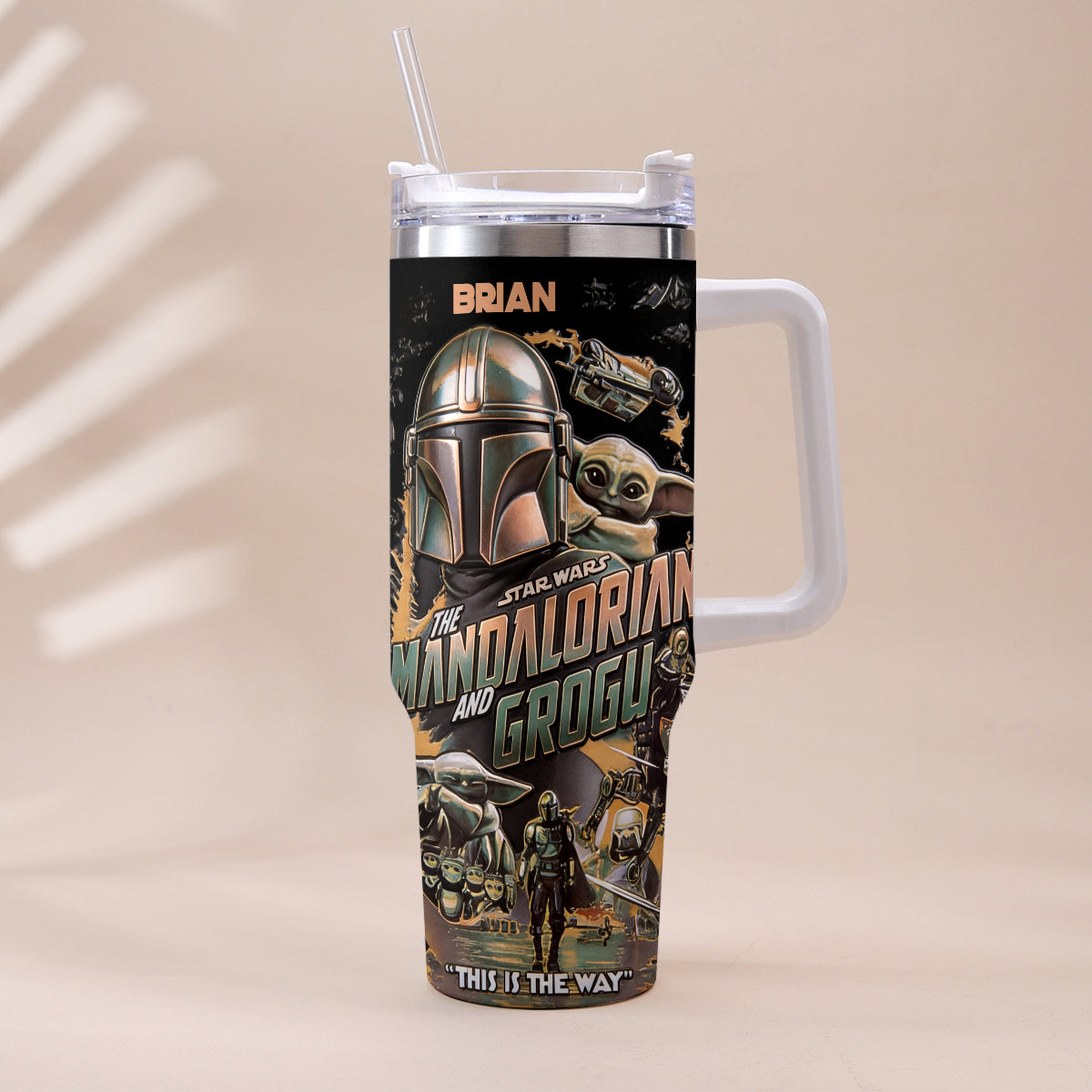 This Is The Way - Personalized The Force Tumbler With Plush Charm