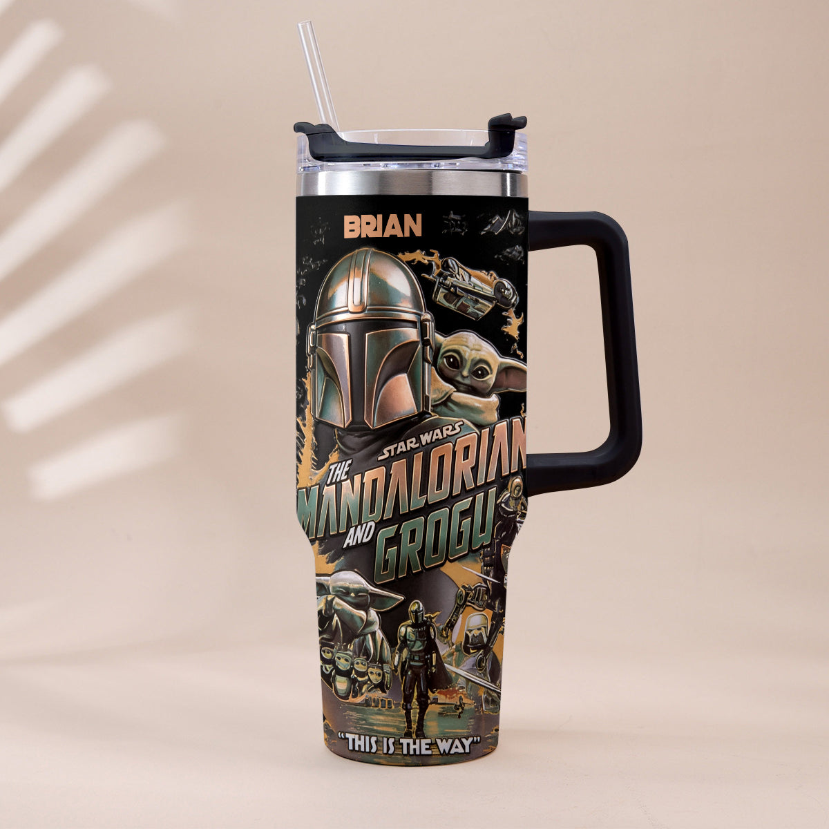 This Is The Way - Personalized The Force Tumbler With Plush Charm