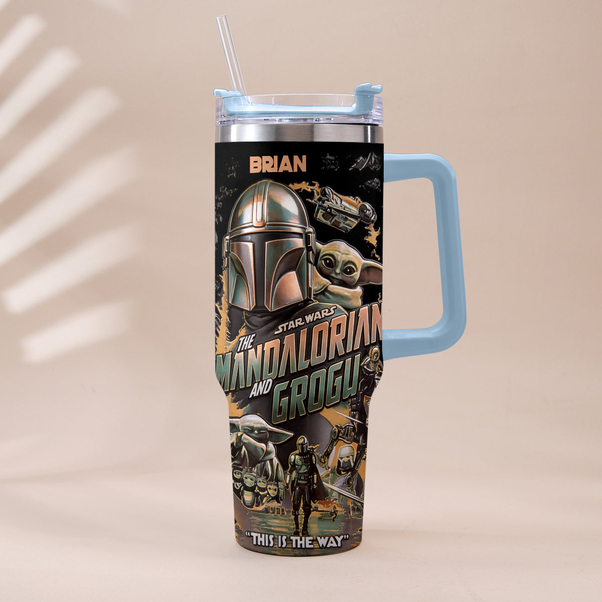 This Is The Way - Personalized The Force Tumbler With Plush Charm