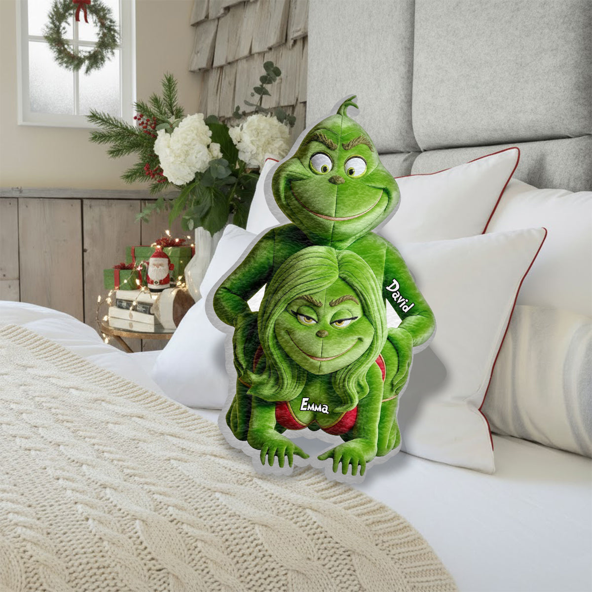 Funny Gift For Couple - Personalized Stole Christmas Faux Fur Shaped Pillow