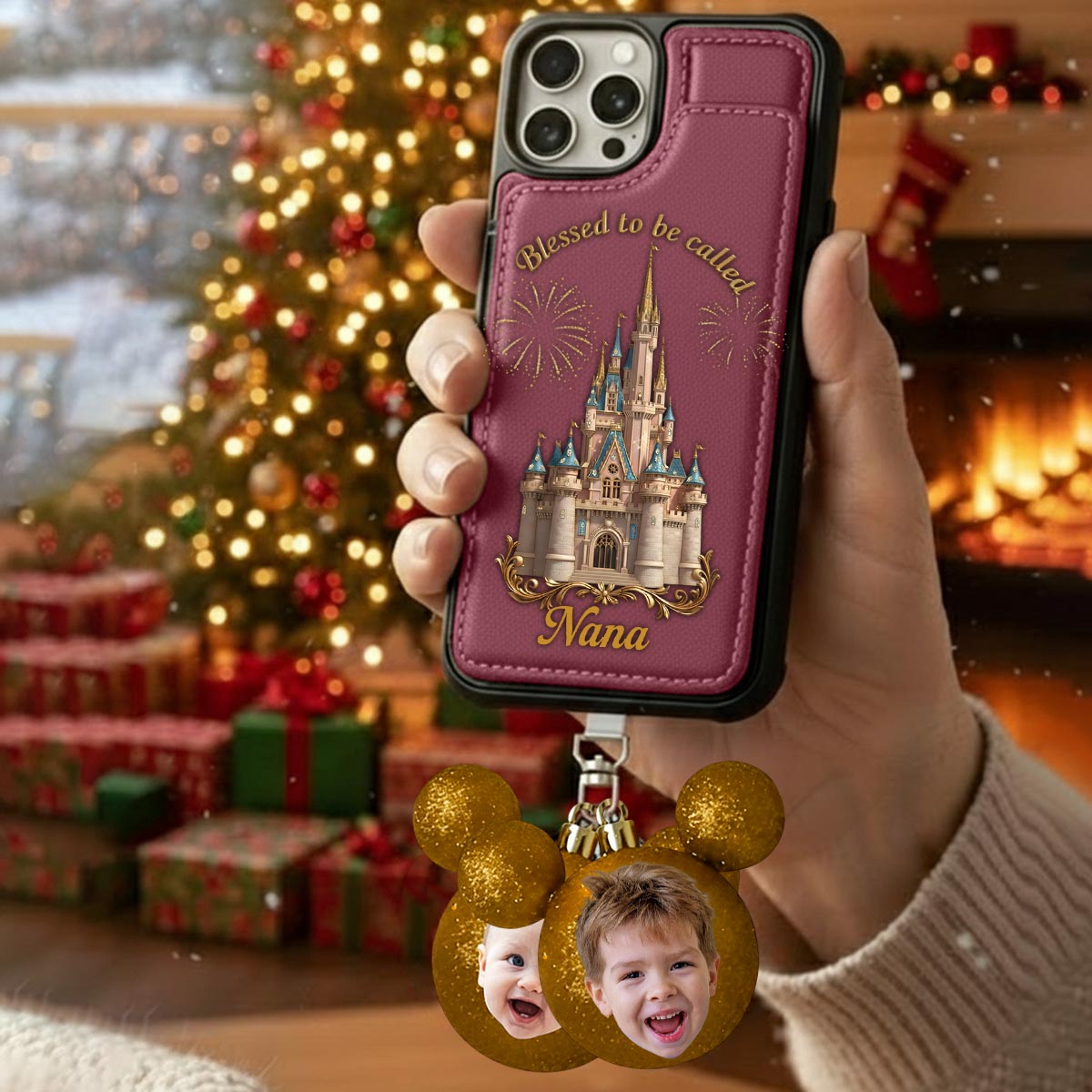 Blessed To Be Called Grandma - Personalized Mouse Phone Wallet With Charms