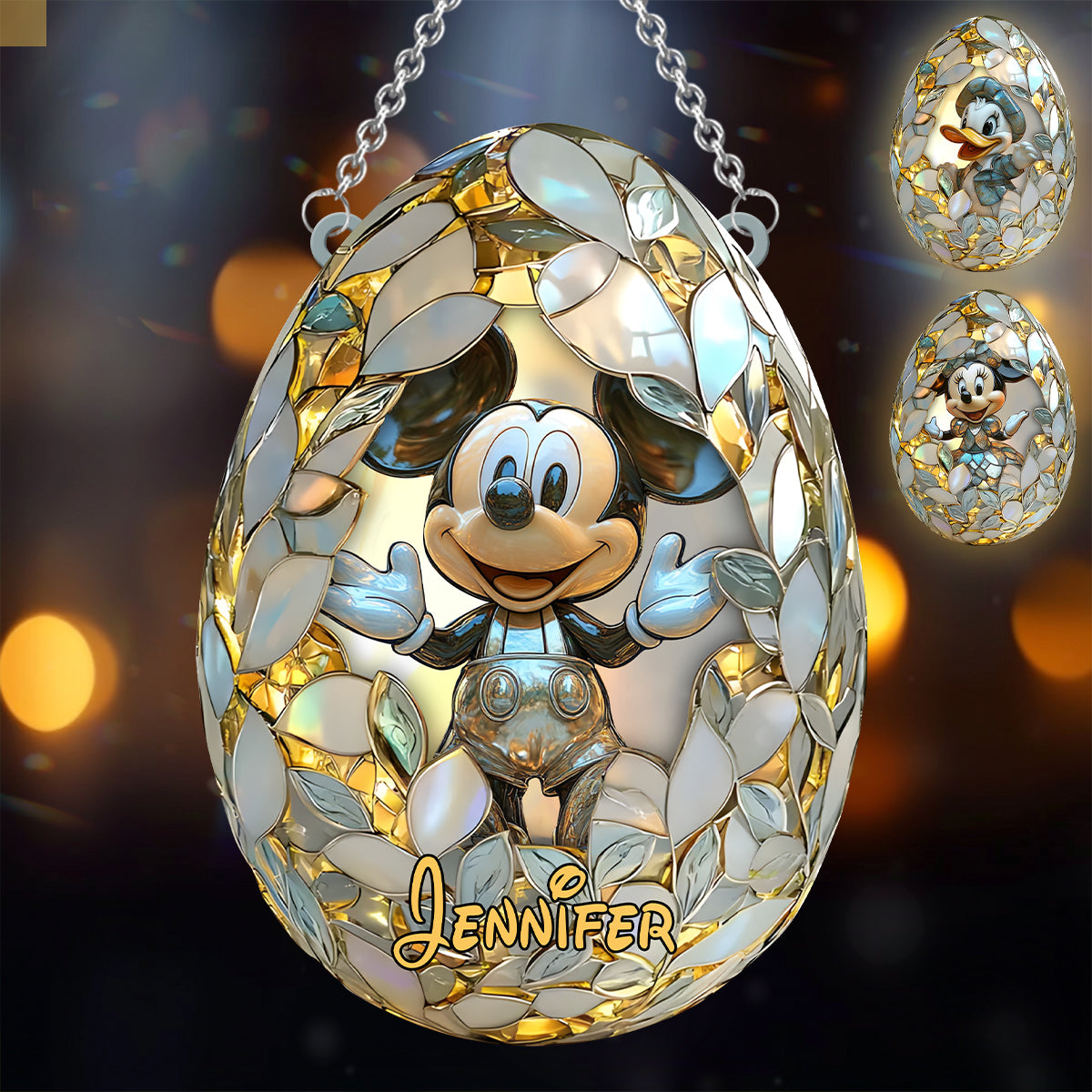 Magical Easter - Personalized Mouse Window Hanging Suncatcher Ornament