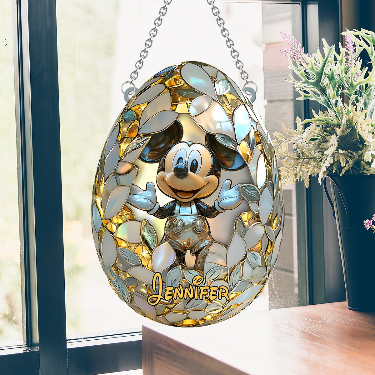Magical Easter - Personalized Mouse Window Hanging Suncatcher Ornament
