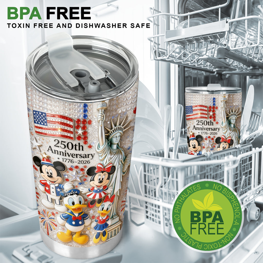 250th Anniversary, Cartoon Mouse - Personalized Mouse Tumbler