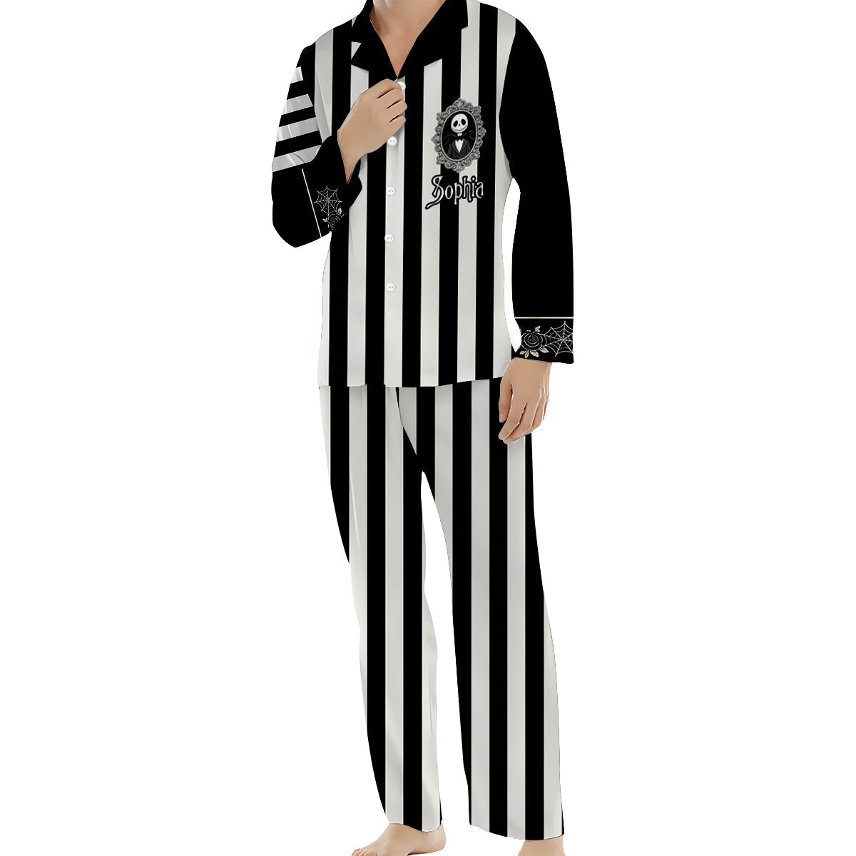 Nightmare - Personalized Nightmare Button Down Pajamas