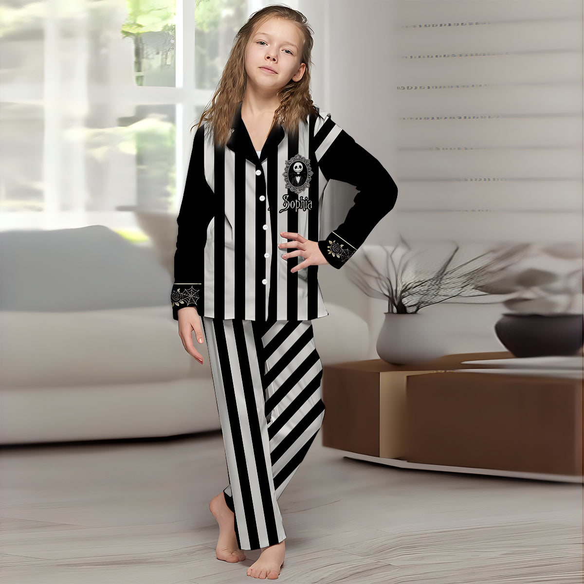 Nightmare - Personalized Nightmare Button Down Pajamas