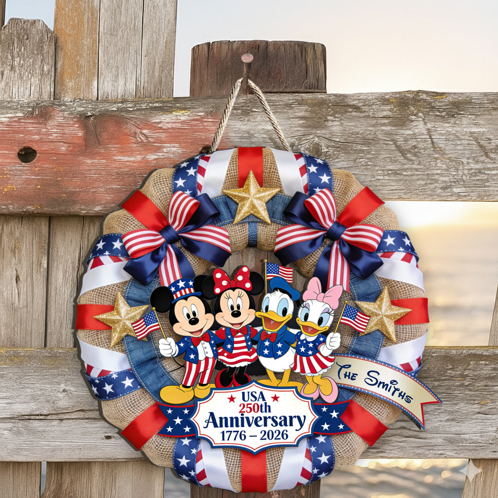 250th Anniversary - Personalized Mouse Custom Shaped Wood Sign