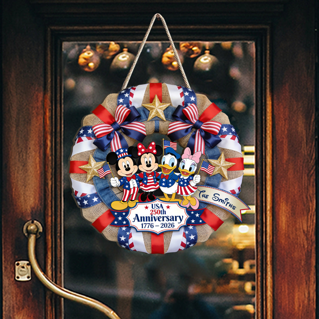 250th Anniversary - Personalized Mouse Custom Shaped Wood Sign