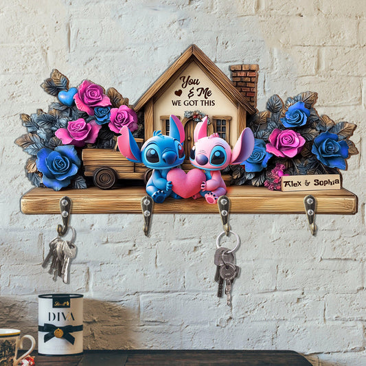 You & Me - Personalized Ohana Custom Shaped Key Rack
