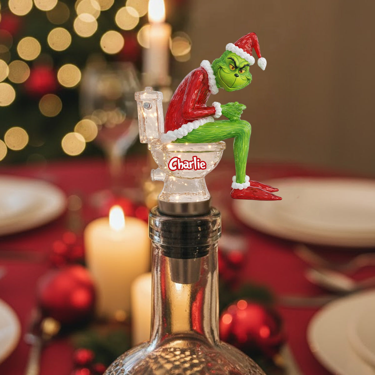 Grinchmas Pooping - Personalized Stole Christmas Bottle Stopper