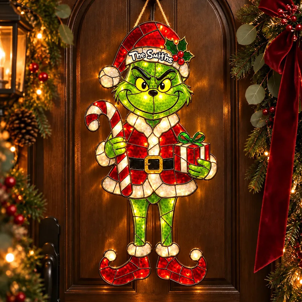 Merry Grinchmas - Personalized Stole Christmas LED Light Acrylic Sign