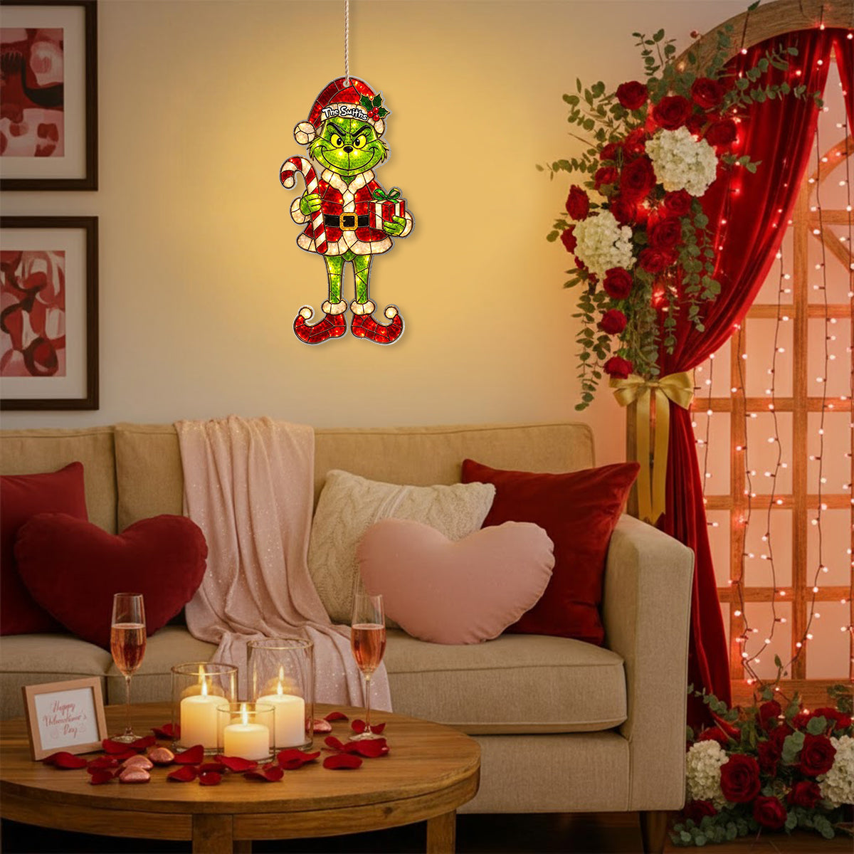 Merry Grinchmas - Personalized Stole Christmas LED Light Acrylic Sign