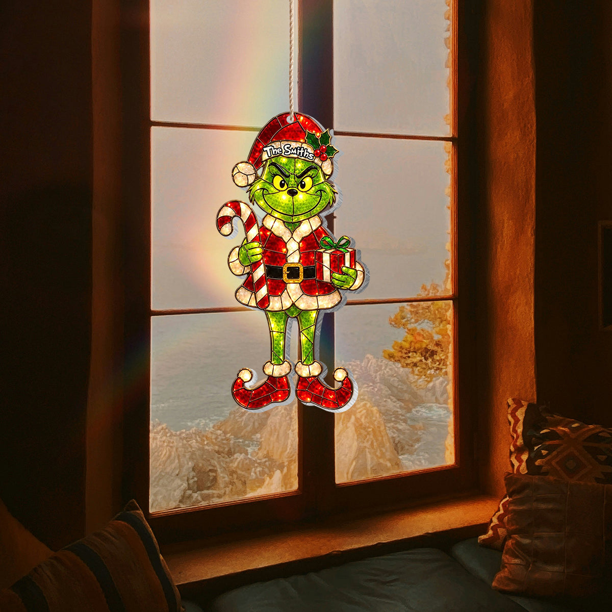 Merry Grinchmas - Personalized Stole Christmas LED Light Acrylic Sign