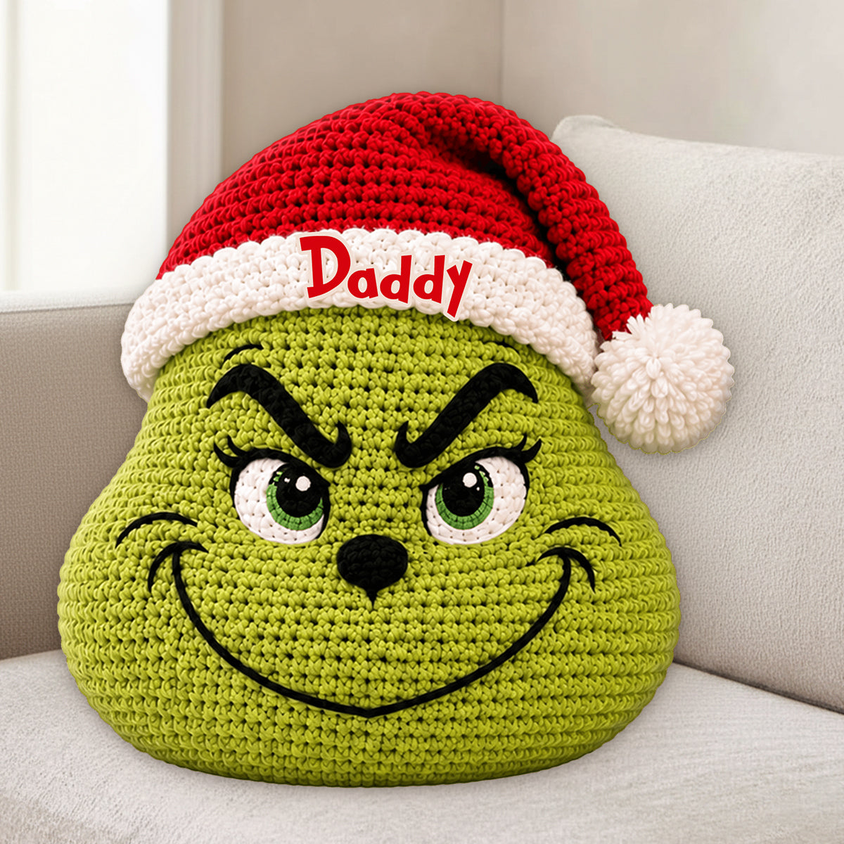 Merry Grinchmas - Personalized Stole Christmas Premium Faux Fur Pillow