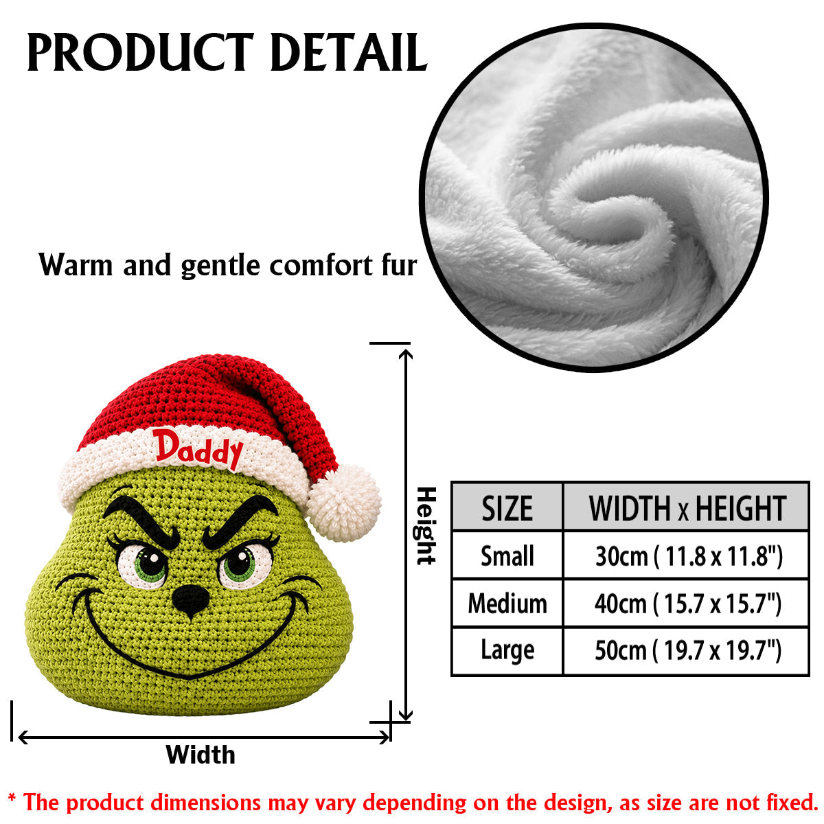 Merry Grinchmas - Personalized Stole Christmas Premium Faux Fur Pillow