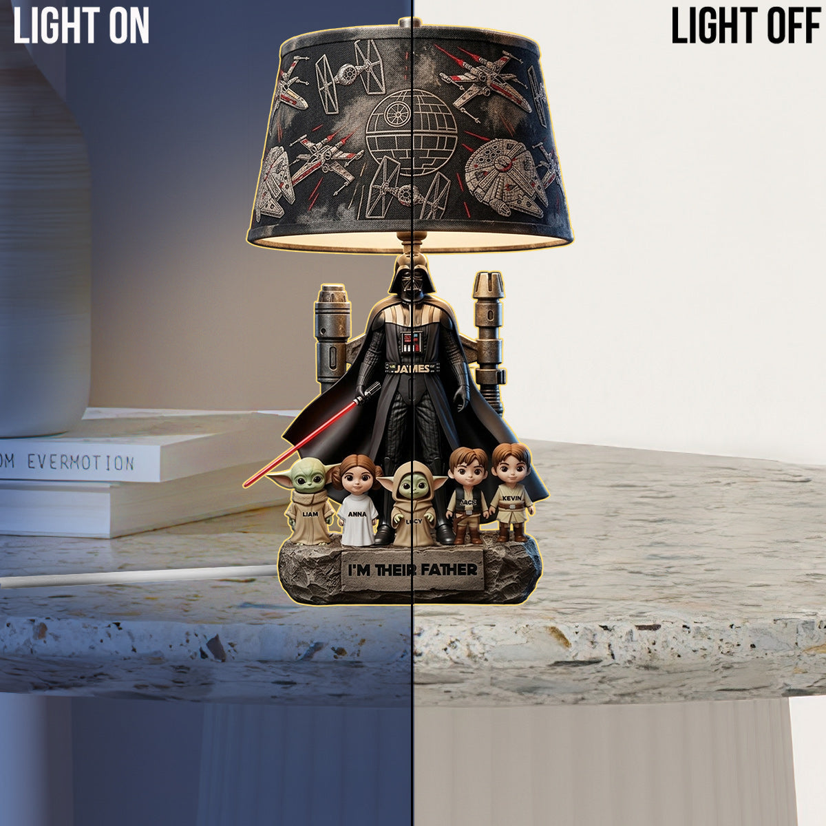 Best Dad In The Galaxy - Personalized The Force Acrylic LED Night Light