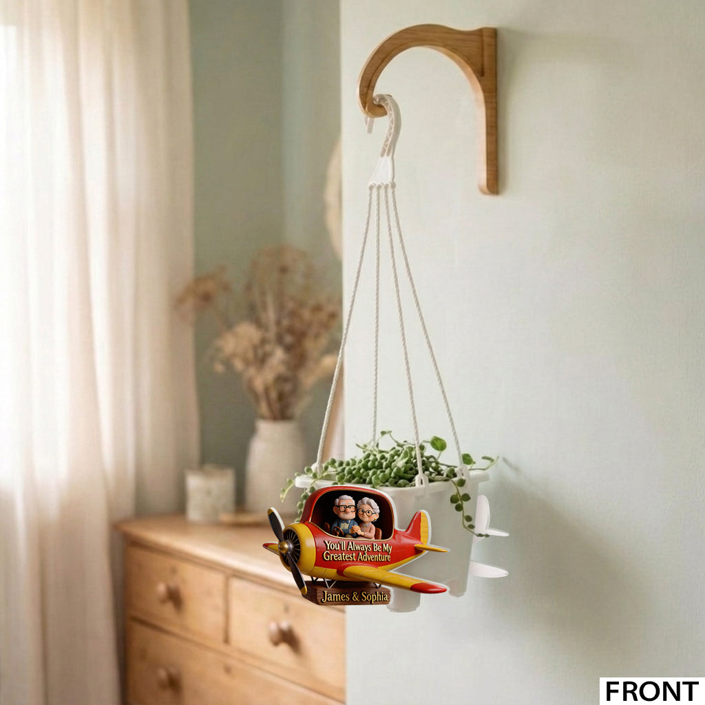 You Will Always Be My Greastest Adventure - Personalized Up Movie Couple Hanging Pot