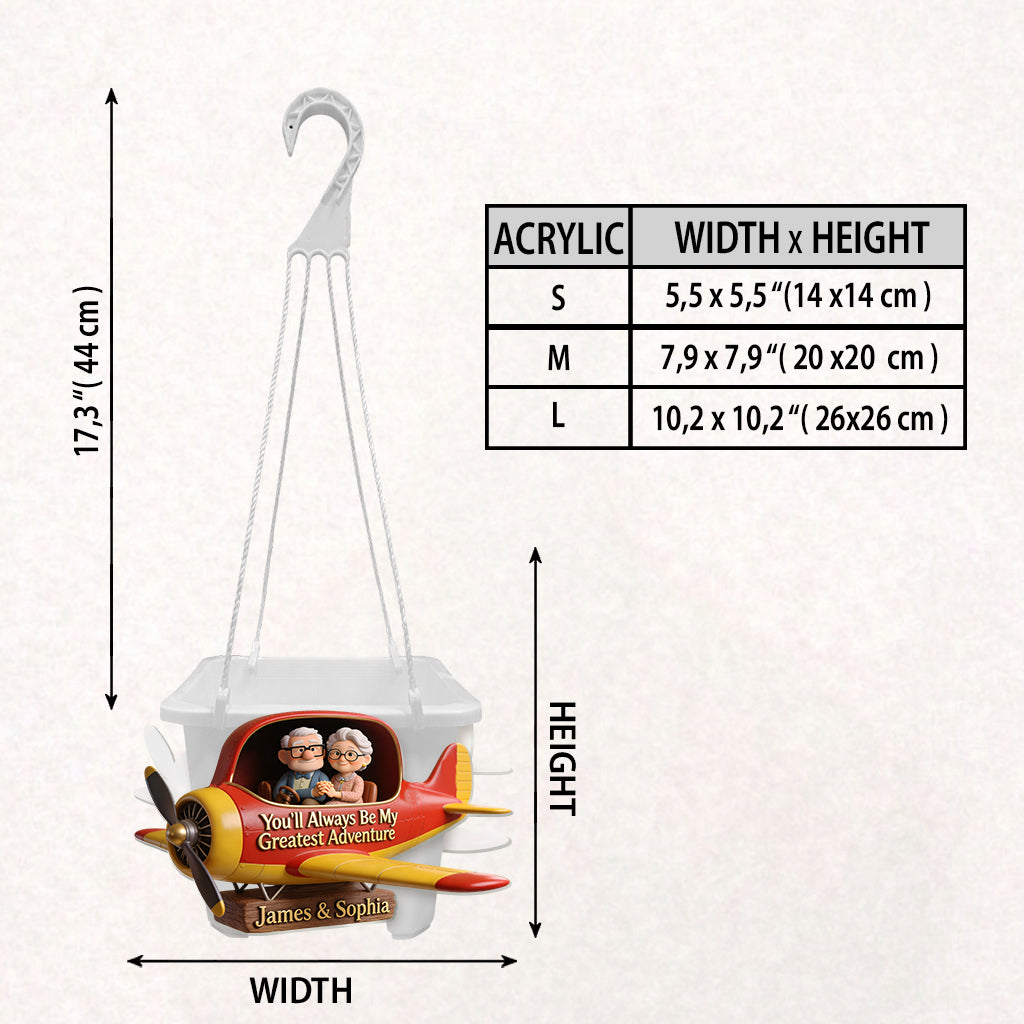You Will Always Be My Greastest Adventure - Personalized Up Movie Couple Hanging Pot