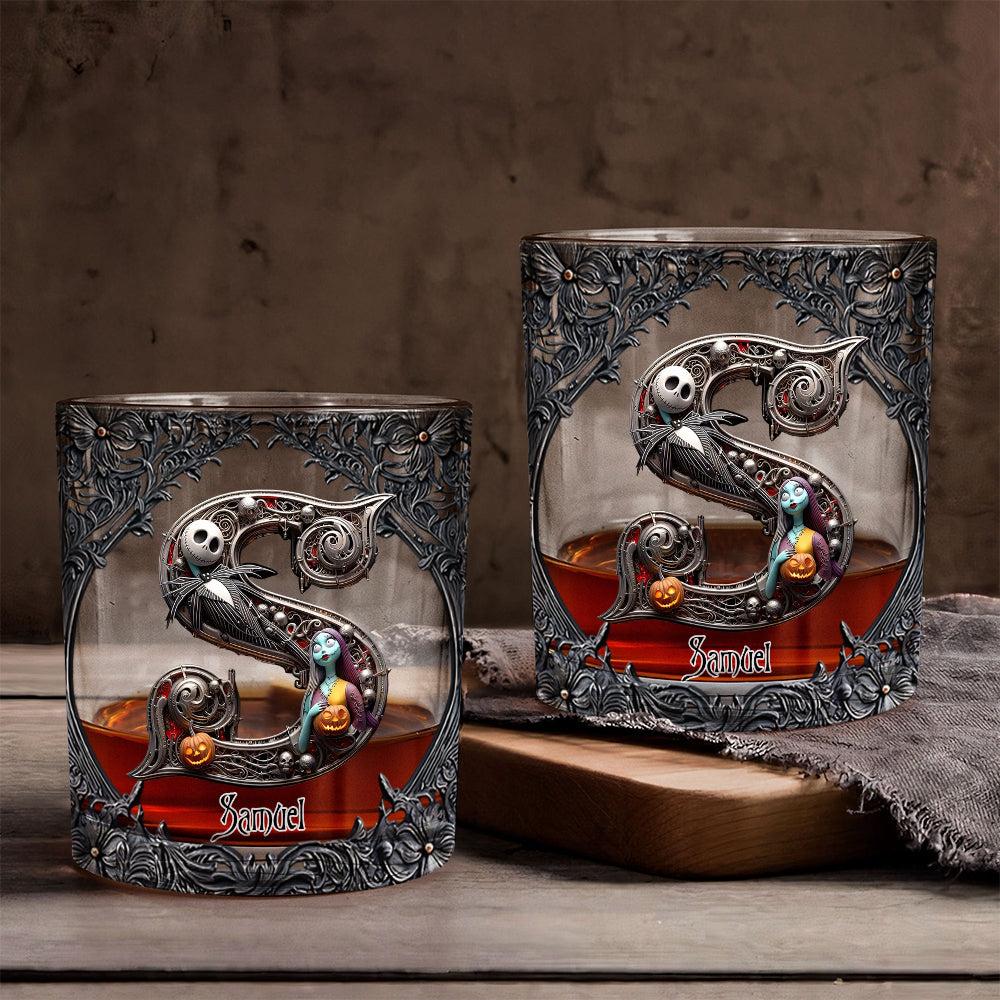 Nightmare Name Initial Letter - Personalized Nightmare Whiskey Glass